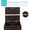 Best Choice Products Set of 2 Wicker Ottomans, Multipurpose Furniture w/ Removable Cushions, Steel Frame